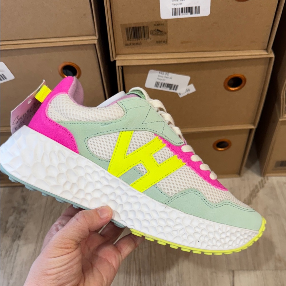 Vintage Havana Neon Pink and Yellow Sneakers
